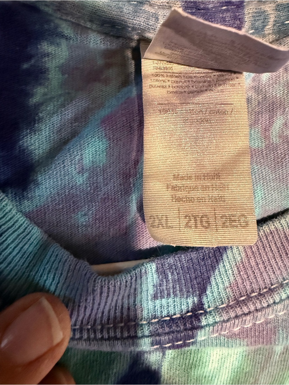 Gildan Tie-Dye Turtle Spiral Tee - Blue Green Purple - Picture 8 of 8